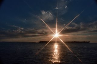 I got out one of my fancy camera filters and took this photo with the 8 point star filter
