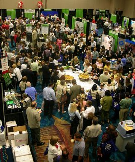 Here is part of the crowd for the food at the end of the day