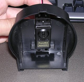 This is how the servo will look installed into the automatic fish feeder housring