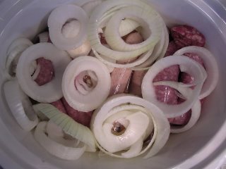 From left to right - Onions, Turky Brats, Onions, Johnsonville Stadium Brats, Onions, Local Publix Deli Brats, and Last but not least - more Onions