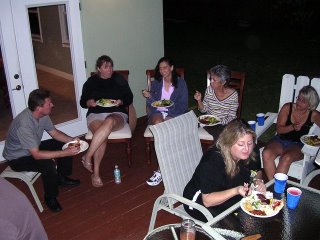 Everyone is quiet, the food must be good!