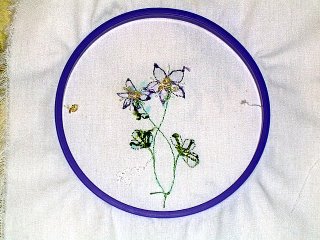 Brazilian Dimensional Embroidery Columbine Flower