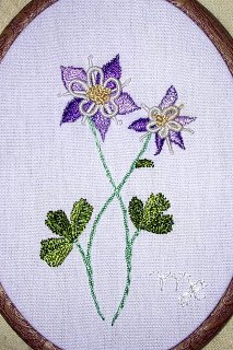 Brazilian Dimensional Embroidery Columbine Flower