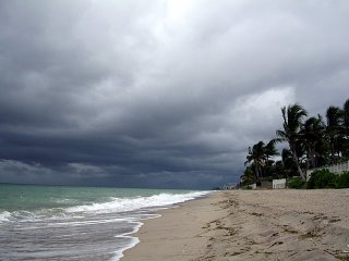 Rain coming in off the ocean