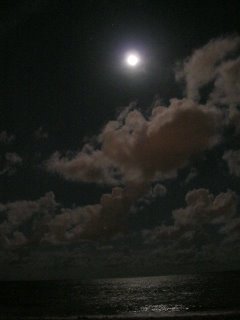 The moon over the Atlantic Ocean
