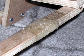 Tape on a wooden stringer