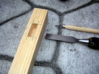 A wood mortise