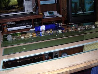 glass and silicone ready for assembly into an aquarium