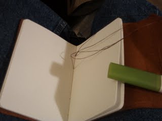 Sewing the paper into the journal
