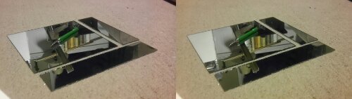 image of a cut mirror for a build platform